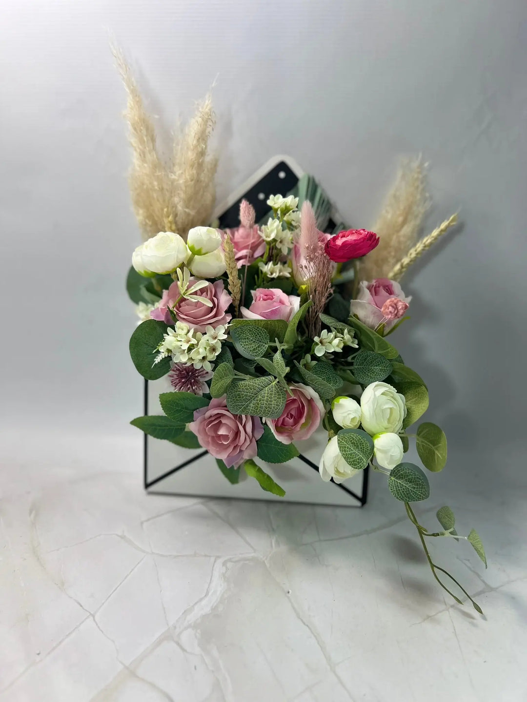 Artificial Envelope Flower Arrangement Mothers Day Gift Claire De Fleurs