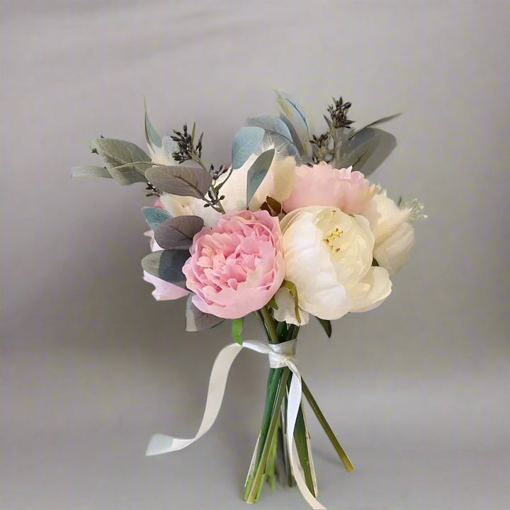 Blush Pink And White Peonies Bouquet - Artificial Flowers | Claire De Fleurs