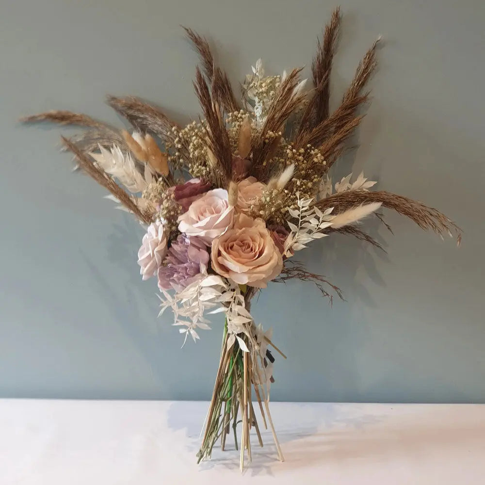 Boho Pampas Bouquet Blush Pink Claire De Fleurs