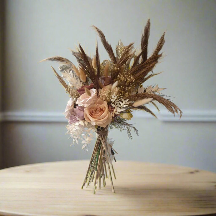 Boho Pampas Bouquet Blush Pink Claire De Fleurs