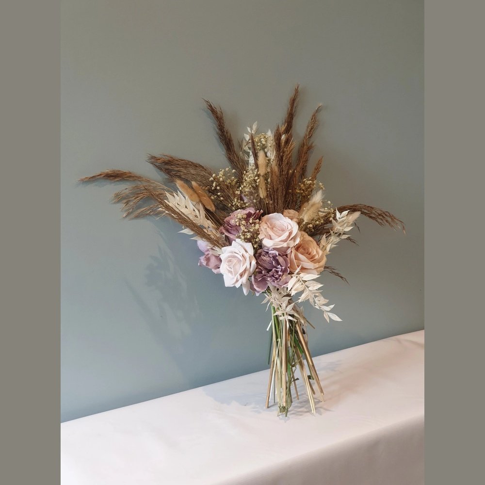 Boho Pampas Bouquet Blush Pink Claire De Fleurs