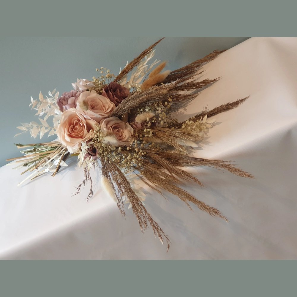 Boho Pampas Bouquet Blush Pink Claire De Fleurs