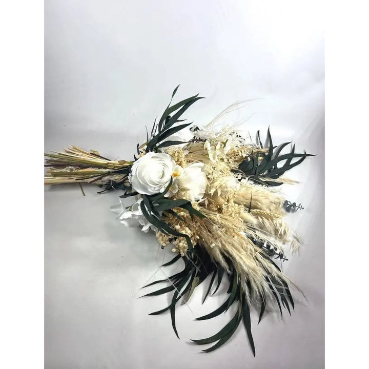 Boho Pampas Wedding Bouquet white Claire De Fleurs