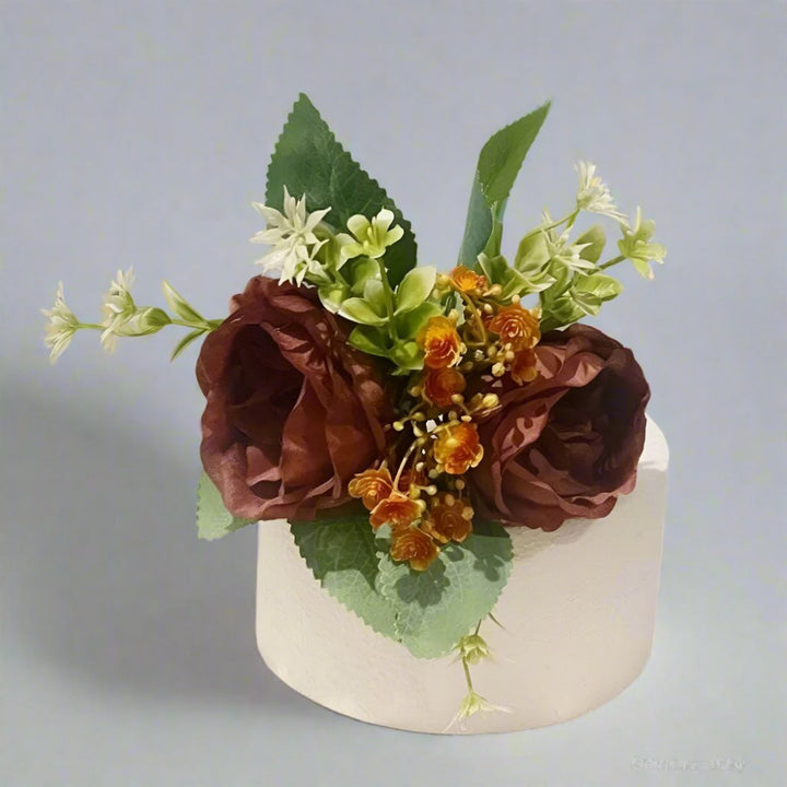 Brown Autumnal Peony Cake Topper - Artificial Flowers | Claire De Fleurs