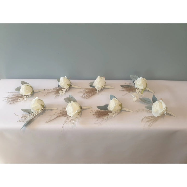 Cream Rose Buttonhole Claire De Fleurs