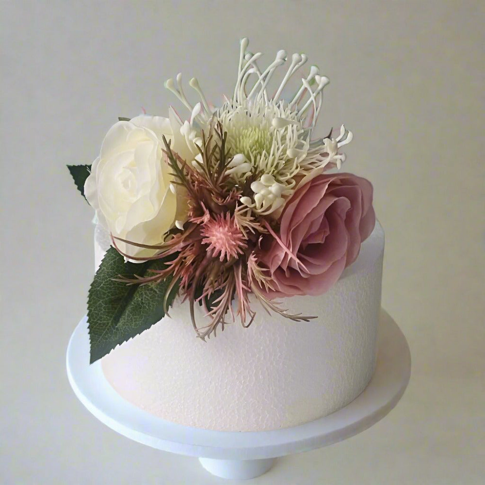 Dusky Pink Cake Flower Topper - Artificial Flowers | Claire De Fleurs