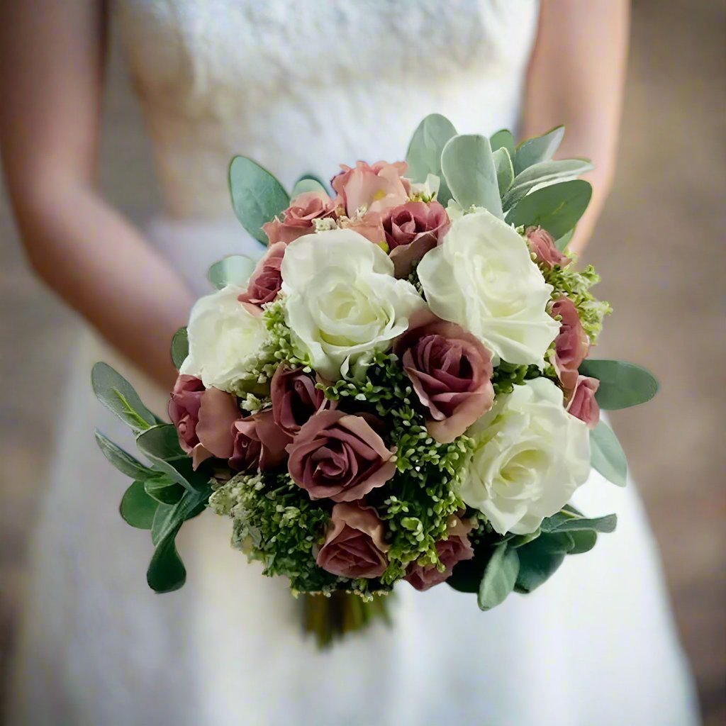 Dusty Pink Artificial Wedding Bouquet Dusty Pink Bridal Flowers Claire De Fleurs