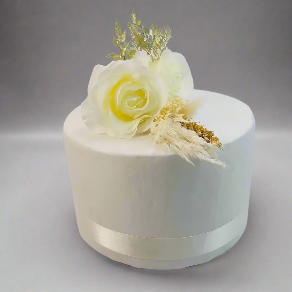 Gold, Pink And Ivory Cake Flowers Claire De Fleurs