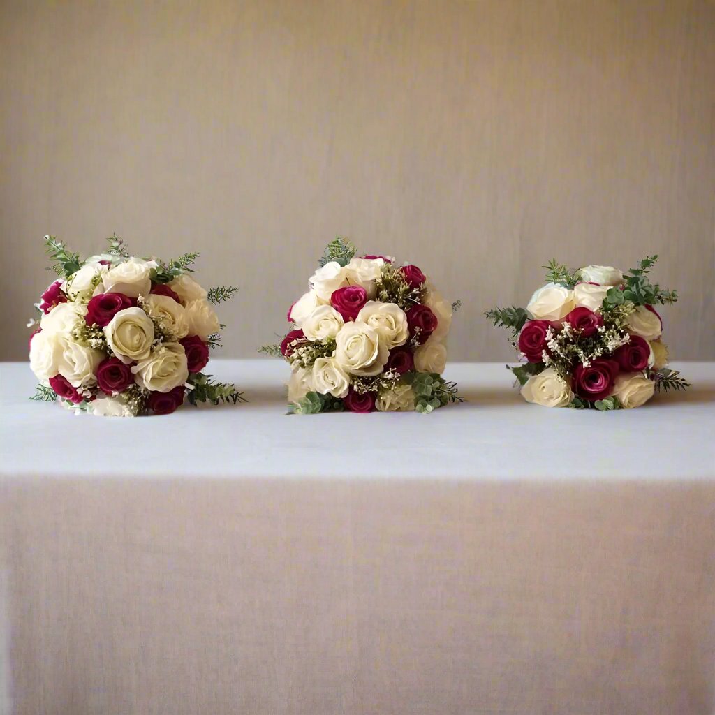 Hot Pink And Ivory Rose Wedding Bouquet Claire De Fleurs