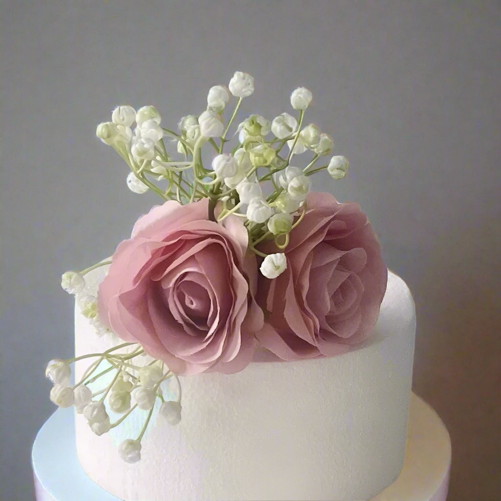 Lilac and Pink Blush Rose Cake Topper - Artificial Flowers | Claire De Fleurs