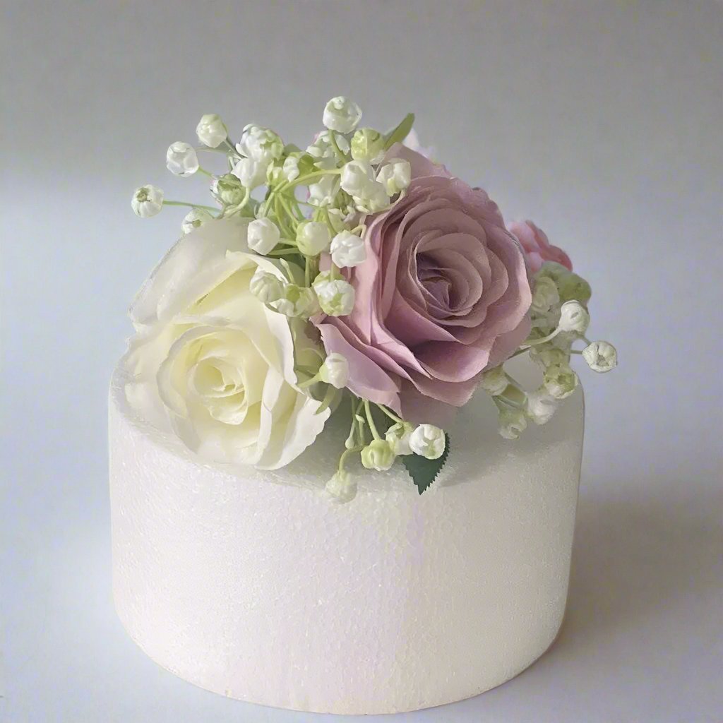 Lilac and Pink Blush Rose Cake Topper - Artificial Flowers | Claire De Fleurs