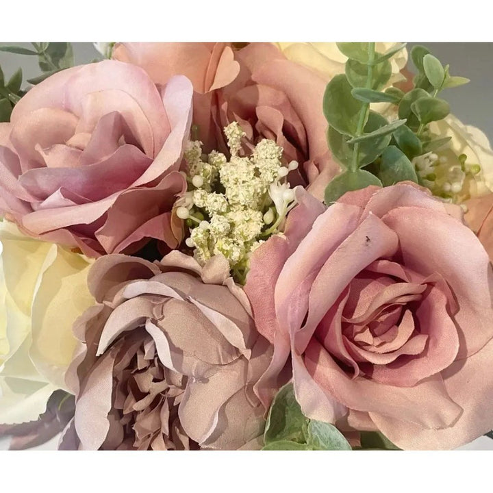 Lilac, Ivory , Blush Silk And Gypsophila Bouquet Claire De Fleurs