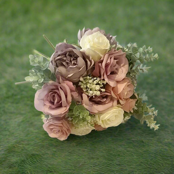 Lilac, Ivory , Blush Silk And Gypsophila Bouquet Claire De Fleurs