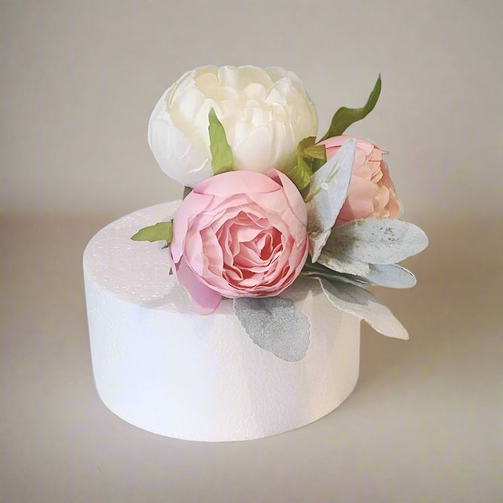 Pink & White Peony Cake Topper - Artificial Flowers | Claire De Fleurs