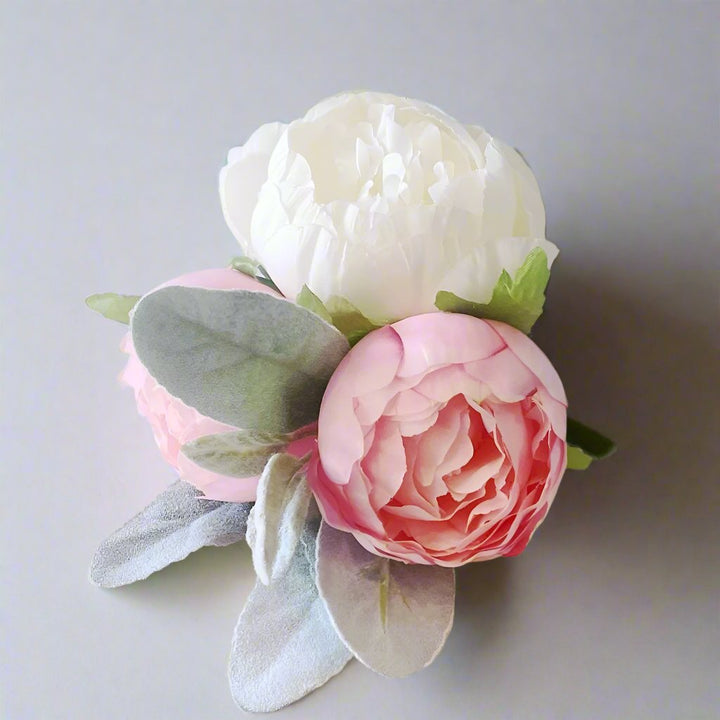 Pink & White Peony Cake Topper - Artificial Flowers | Claire De Fleurs