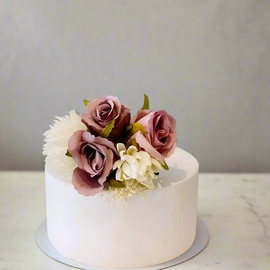 Pink & White Cake Flower Topper - Artificial Flowers | Claire De Fleurs