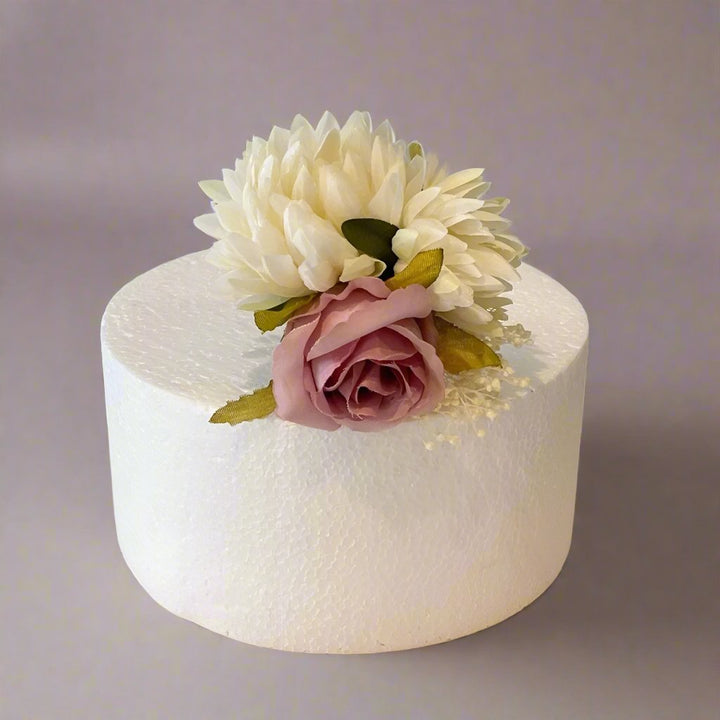 Pink & White Cake Flower Topper - Artificial Flowers | Claire De Fleurs