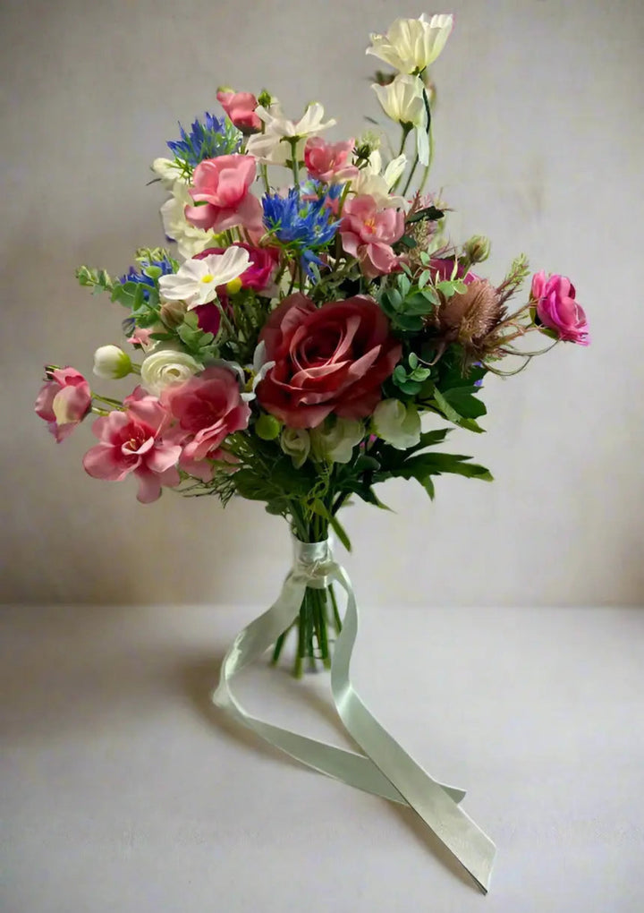 Pink & White Artificial Wedding Bouquet Claire De Fleurs