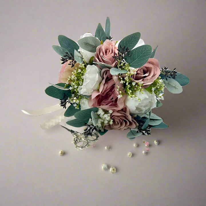 Pink and White Wedding Bouquet  Claire De Fleurs