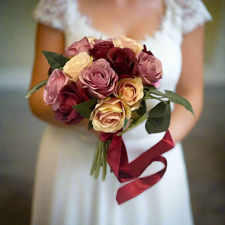 Red And Pink Rose Bouquet Claire De Fleurs