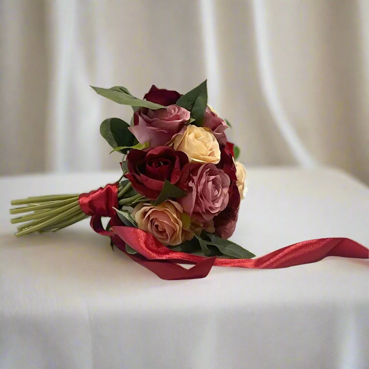 Red And Pink Rose Bouquet Claire De Fleurs