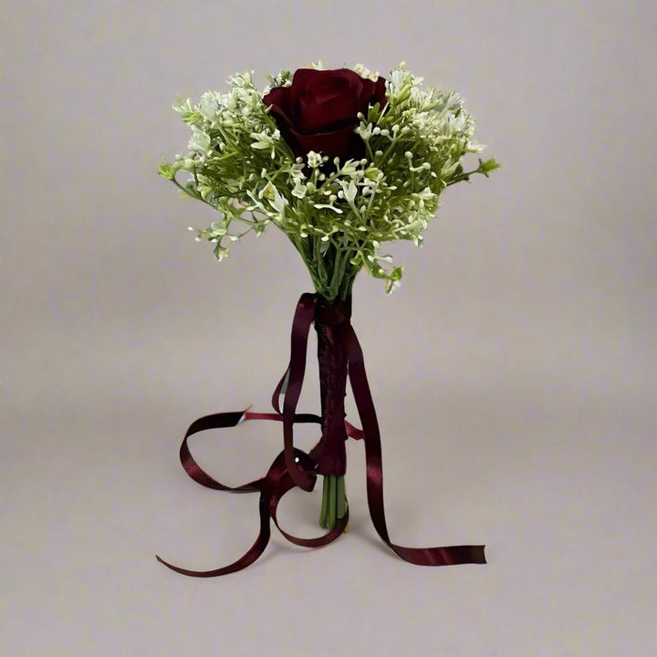 Red Rose Flower Girl Wand/Posy Claire De Fleurs