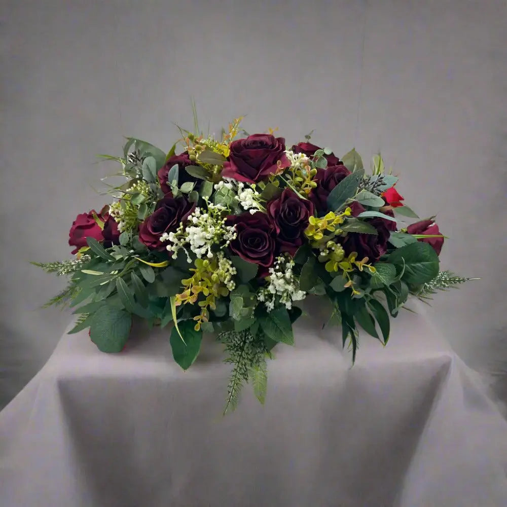 Red Rose Funeral Tribute Artificial Flowers Rental Claire De Fleurs