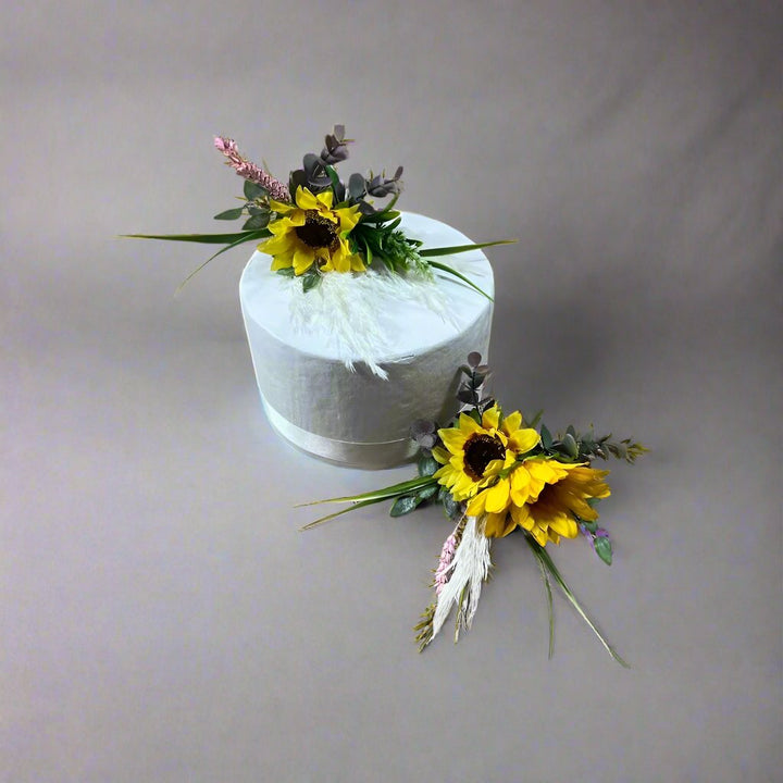 Sunflower And Pampas Cake Flowers Toppers Claire De Fleurs