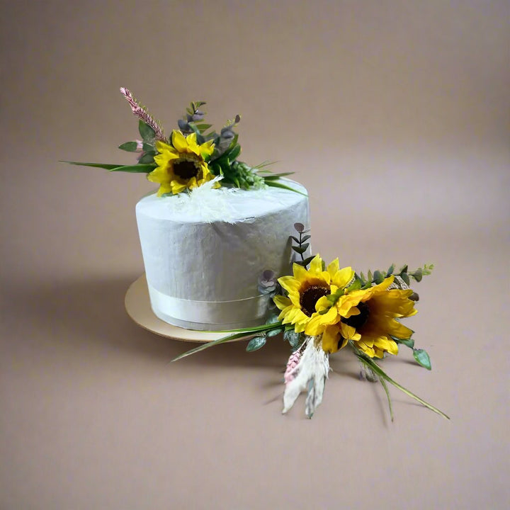 Sunflower And Pampas Cake Flowers Toppers Claire De Fleurs