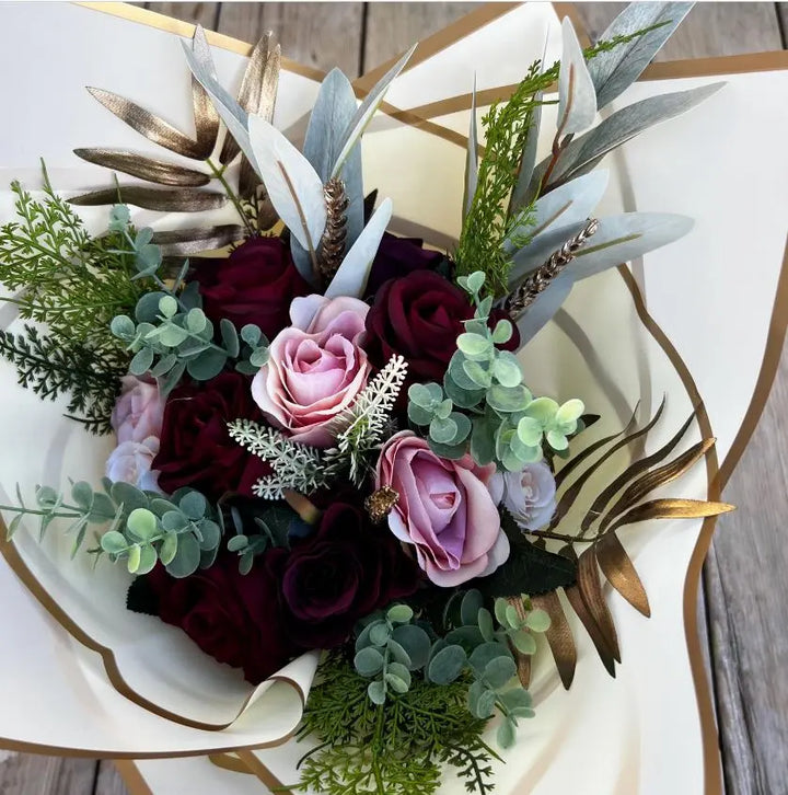 Valentine Bouquet Red  And Pink Roses Claire De Fleurs