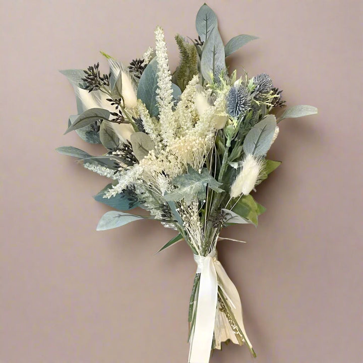 White Lavender Astible And Eucalyptus Bouquet - Artificial Flowers | Claire De Fleurs