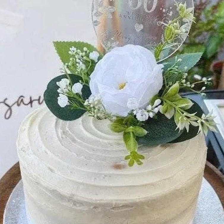 White Flower Cake Topper - Artificial Flowers | Claire De Fleurs