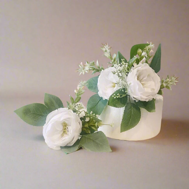 White peony Flower Cake Topper - Artificial Flowers | Claire De Fleurs