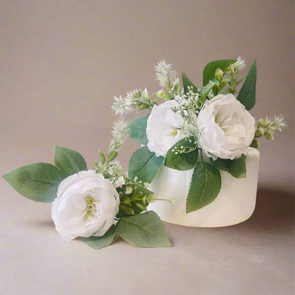 White peony Flower Cake Topper - Artificial Flowers | Claire De Fleurs