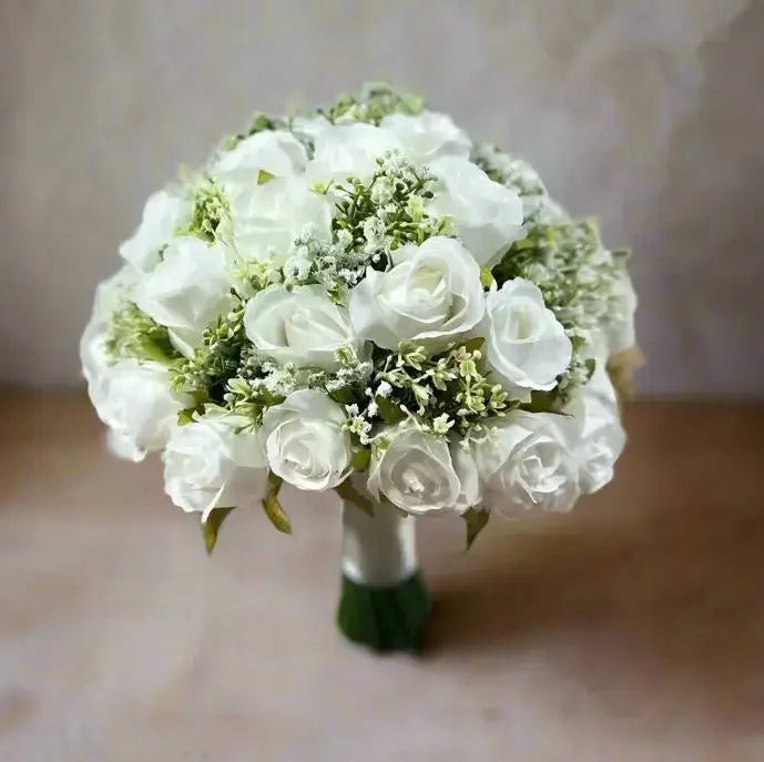 White Rose Wedding Bouquet Claire De Fleurs