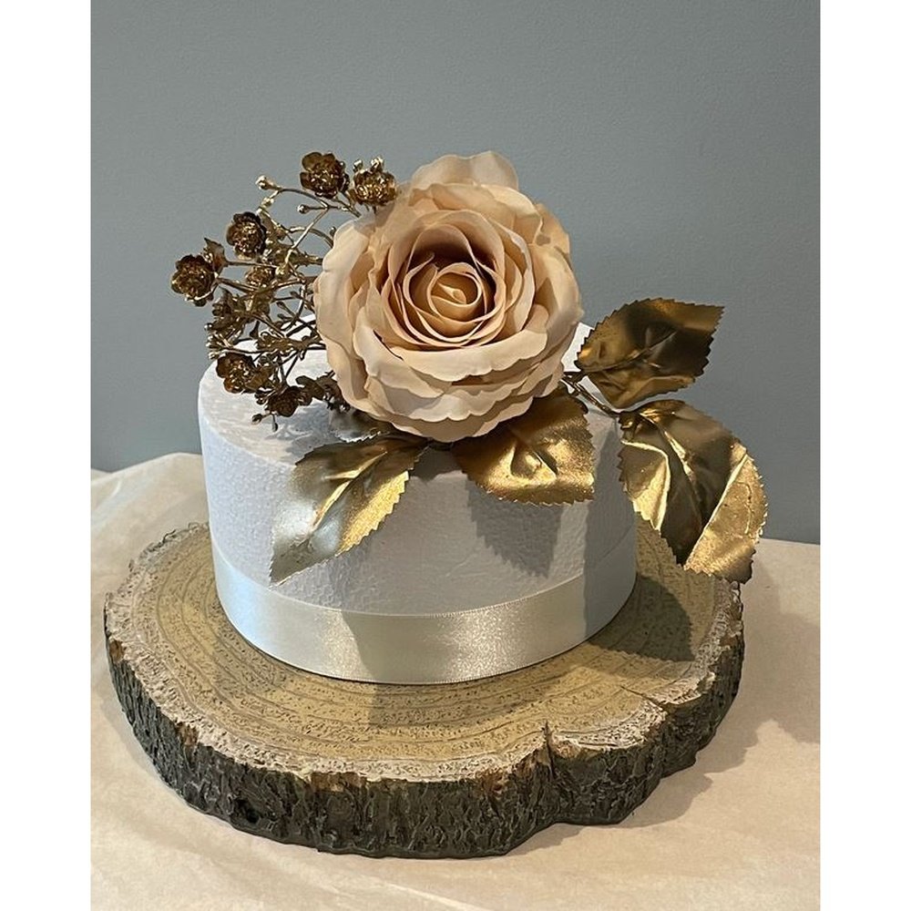Champagne And Gold Rose Cake Flowers